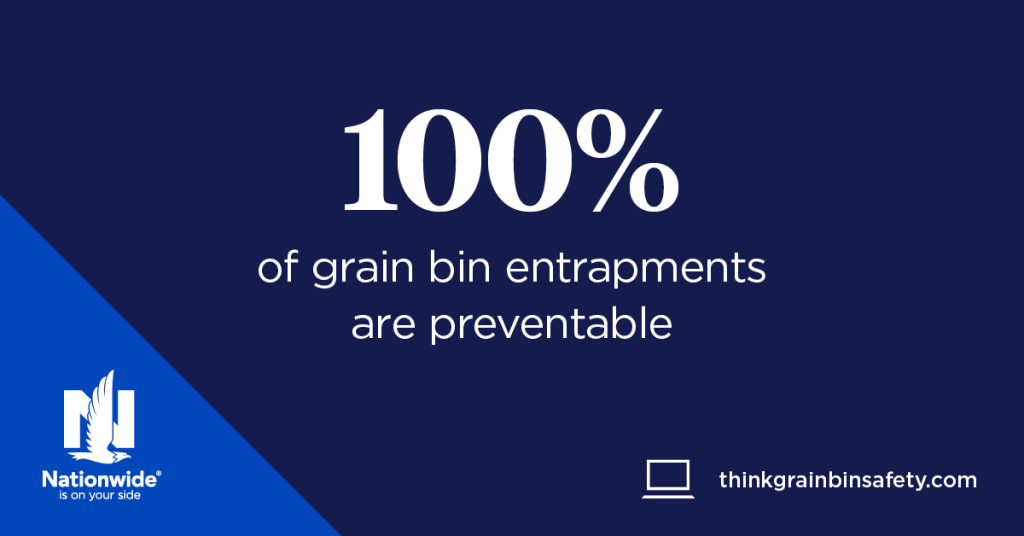 100% of grain bin entrapments are preventable, Nationwide is on your side