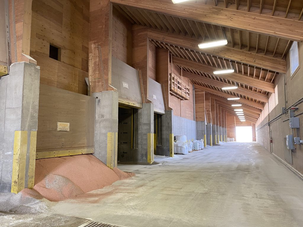 Crop nutrients in a storage shed