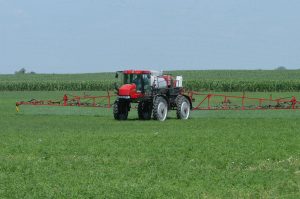 Sprayer in a field