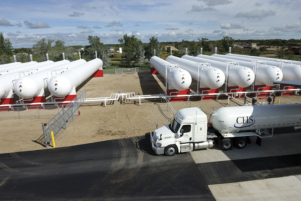 Propane tanks in a row