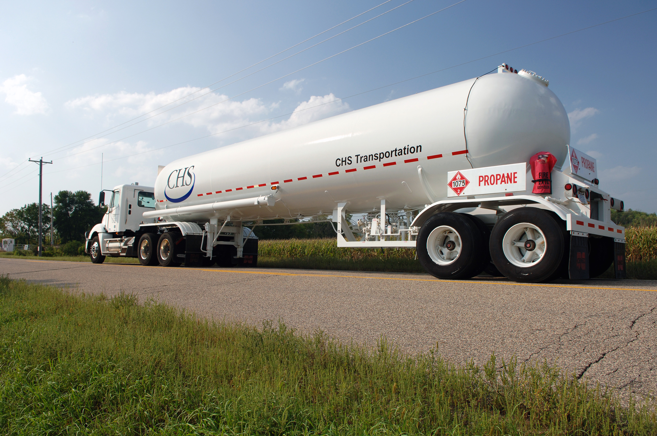 Propane truck on the road
