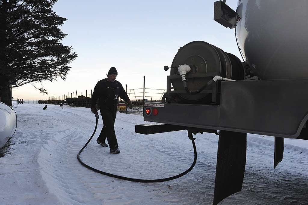 A propane delivery at a farm